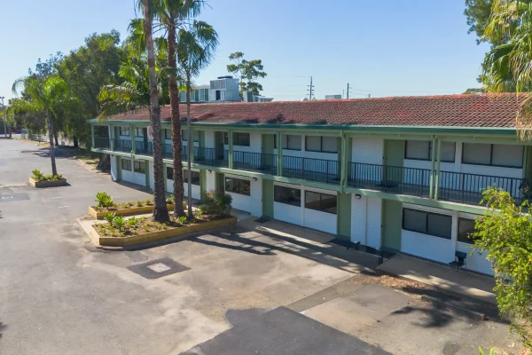 Drone image of a newly refurbished motel