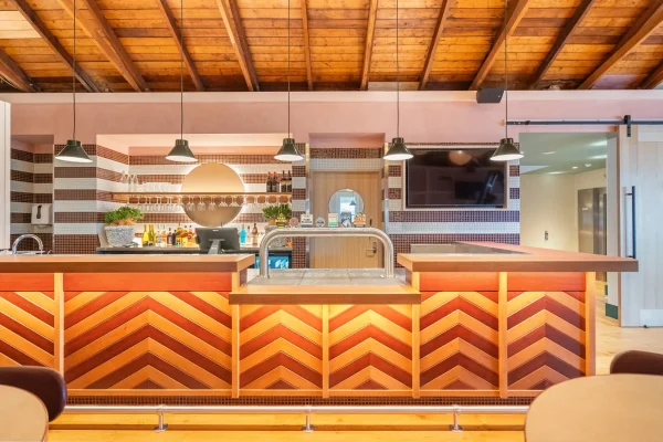 Newly refurbished upstairs event space bar area at Corrimal Hotel.