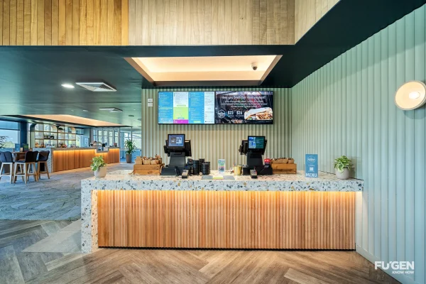 new reception area at Worrigee sports club with televisions on the wall behind